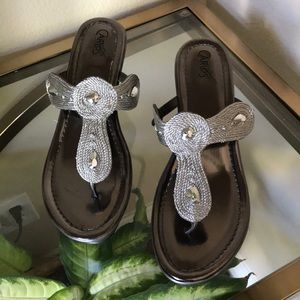 Carlos Santana Wedge Evening Sandals